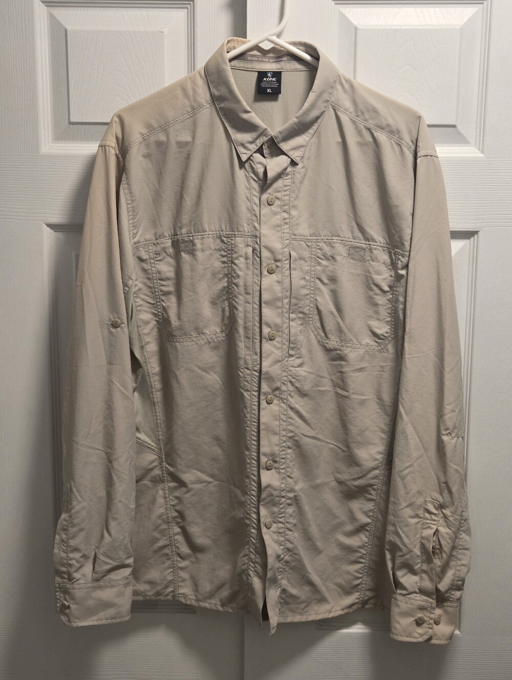 Kuhl Men’s Lightweight Performance Longsleeve Shirt Size XL - Beige/khaki